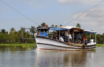 Short distance boat ferry Kerala India