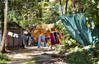 Kerala India Forest clearing wash line colors