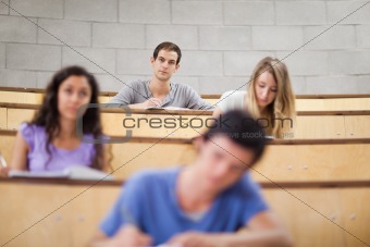 Portrait of young students during a lecture