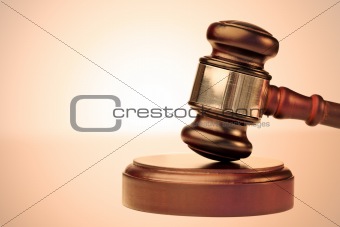 Close up of a brown gavel