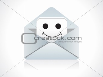 abstract mail icon with smile