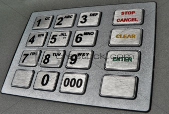 closeup shot of an ATM machine