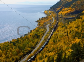 The railroad in Lake Baikal