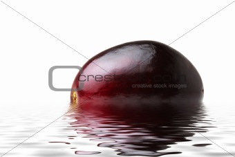 red grape in water.