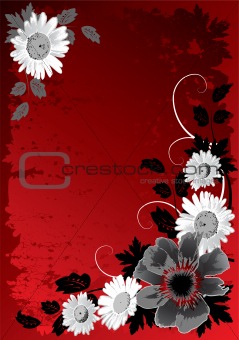 Grunge flower background