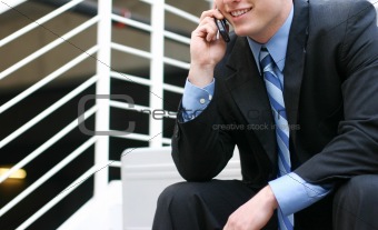 Businessman talking on cell