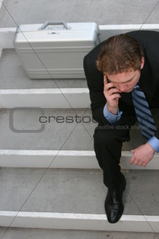 Businessman talking on cell