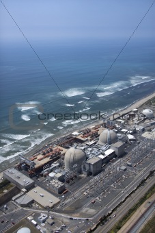Coastal power plant.