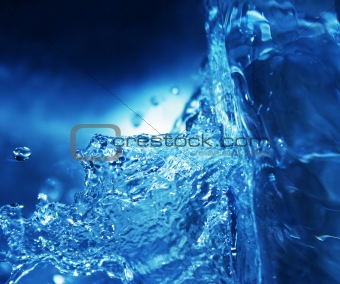 blue water splashing