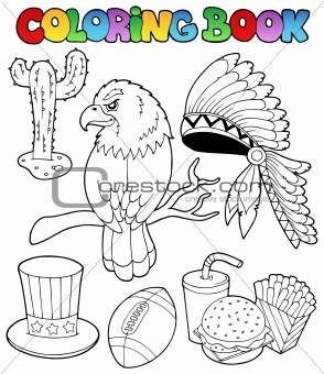Coloring book American theme images