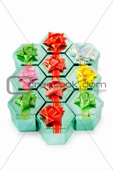 Many colourful gift boxes 