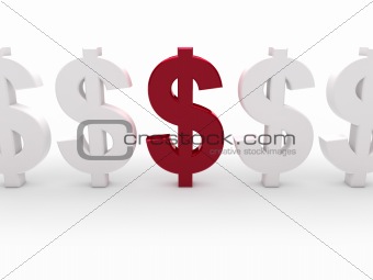 3d dollar red currency