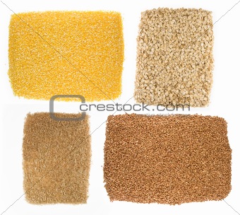 Oatmeal, buckwheat, millet, corn