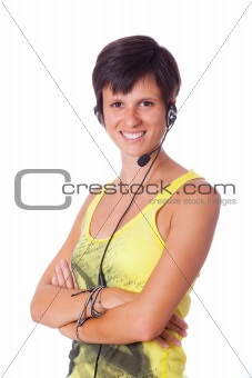 Cheerful Receptionist with Headset