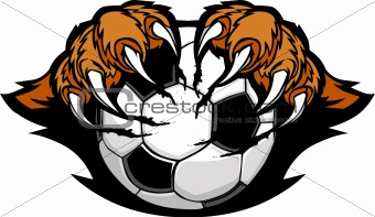 Soccer Ball With Tiger Claws Vector Image
