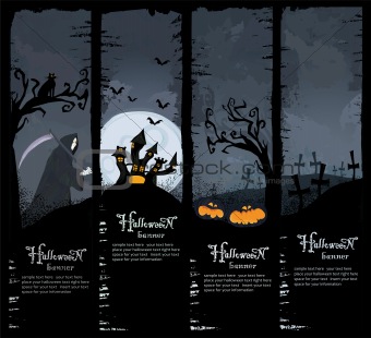 Vector Halloween banners