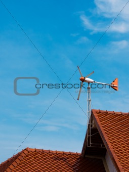 Aircraft that the wind direction on red roof