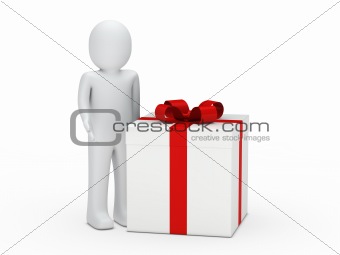 3d man gift box