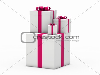 3d gift christmas pink white 
