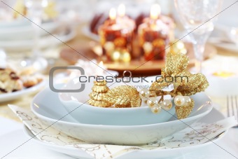 Luxury place setting for Christmas