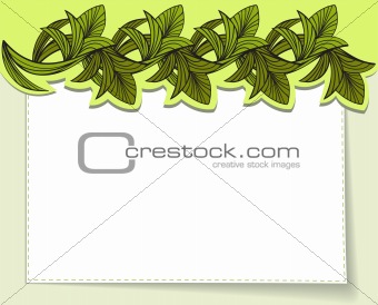 postcard with green leaves