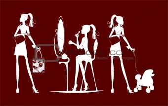 Lifestyle girls silhouettes