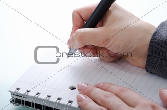 hand with a pen