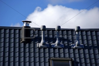 Pipes, tile and  sky