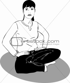  girl almost in the lotus position