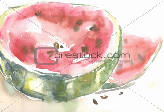   ripe cut water-melon