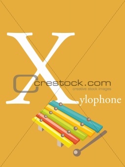 Colorful abc, letter X