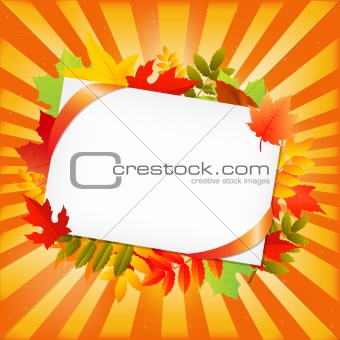 Autumn Leafs And Blank Gift Tag