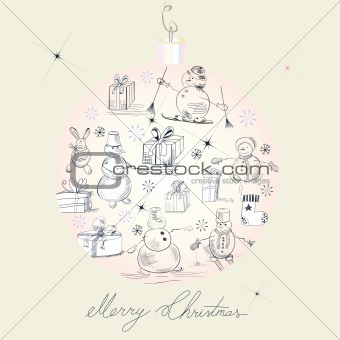 Card with snowmans