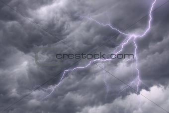 The lighting in dramatic stormy sky
