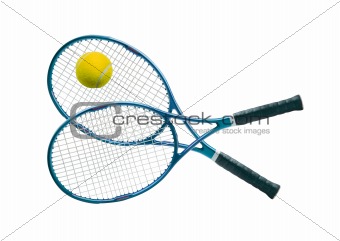 Tennis equipment: ball and racket