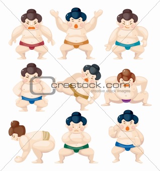 cartoon Sumo wrestler icons