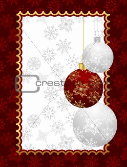 Christmas background with set balls