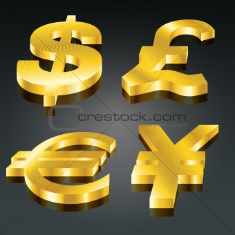 Golden Currency Set