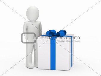 3d man gift box