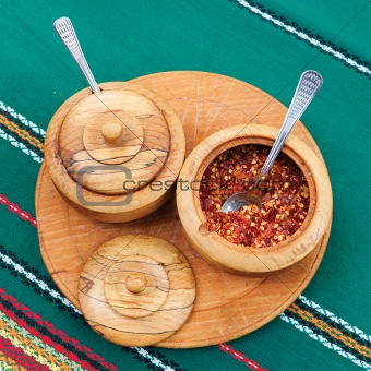 Exotically Spice Mix in wooden cup