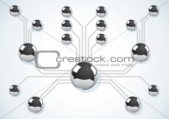 Abstract background with metal balls