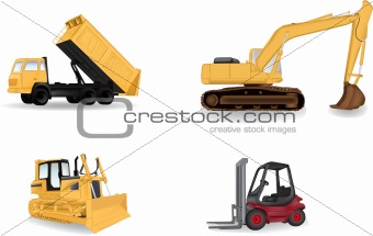 Detailed industry machines vector illustration