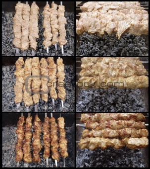Shish kebab preparation