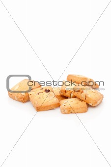 Cookies with nuts isolated on white background