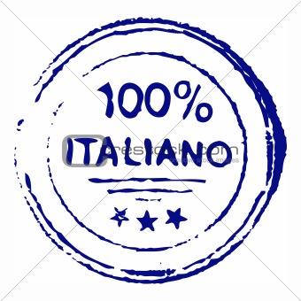 Hundred percent italian ink stamp