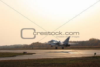 Military jet bomber airplane Su-24 Fencer 