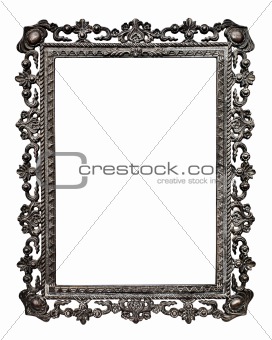 Old metallic picture frame, isolated on white background (No#13)