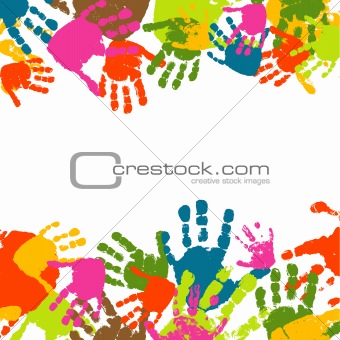 Prints of hands of the child, vector illustration