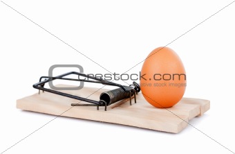 Egg and mousetrap