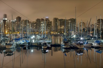 Marina along Stanley Park in Vancouver BC